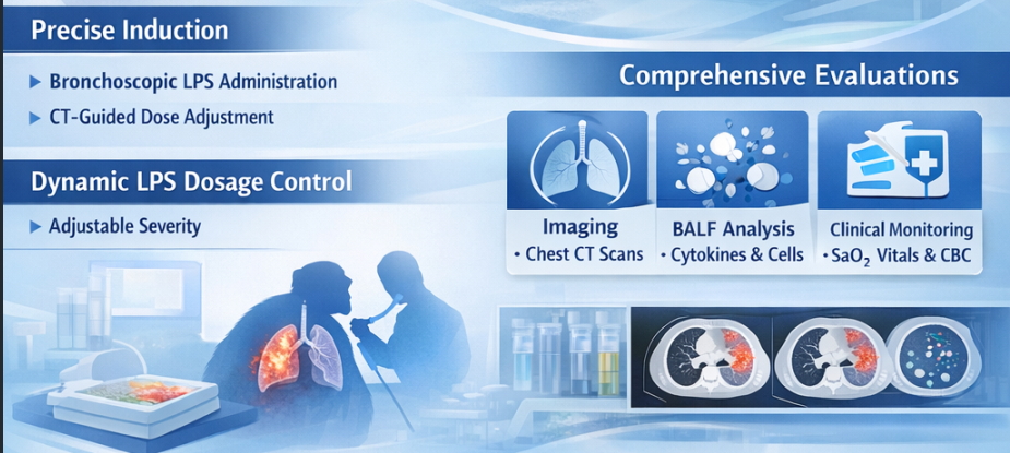 LPS-induced Acute Lung Inflammation ALI model in cynomolgus monkeys2 LPS-induced Acute Lung Inflammation ALI model in cynomolgus monkeys2